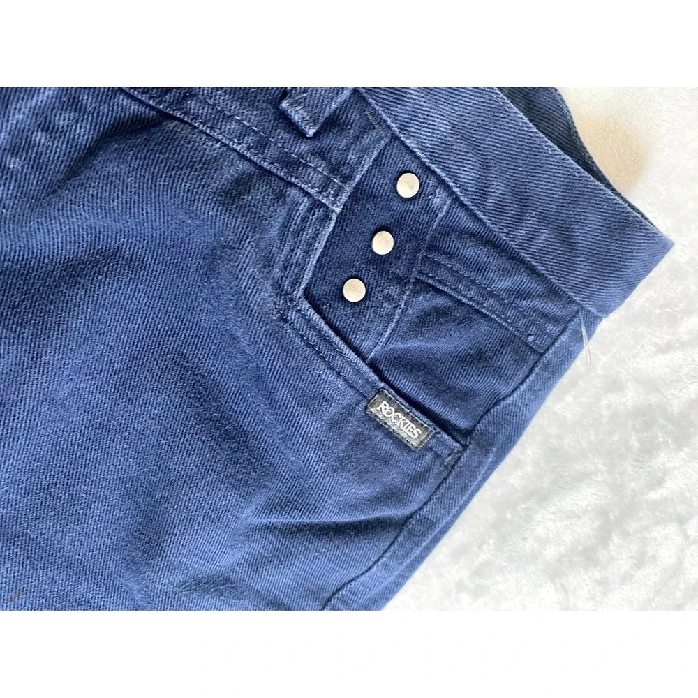 Rockies Authentic Jeans Bareback Womens Size 29 Blue‎ Logo Denim Studded